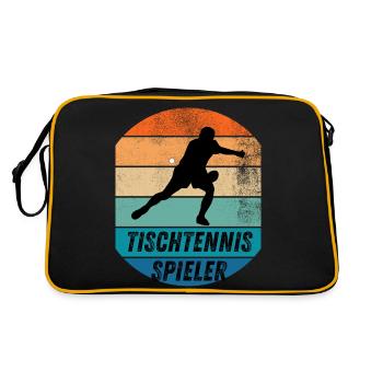 Tischtennisspieler - Retro Tasche - Schwarz/Gold - Hinten