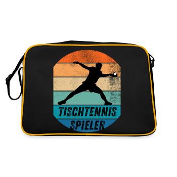 Tischtennisspieler - Retro Tasche - Schwarz/Gold - Hinten