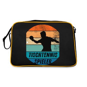 Tischtennisspieler - Retro Tasche - Schwarz/Gold - Hinten