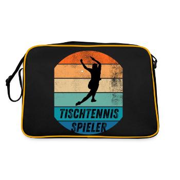 Tischtennisspieler - Retro Tasche - Schwarz/Gold - Hinten