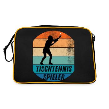 Tischtennisspieler - Retro Tasche - Schwarz/Gold - Hinten