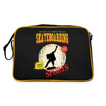 Skateboarding Skate Skater Skateboard Sk8 Vintage - Retro Tasche - Schwarz/Gold - Hinten