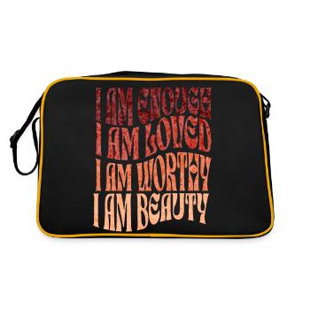 self-love affirmation for women - Retro Bag - black/gold - Back