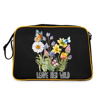 Laissez pousser ses papillons de prairie sauvages et fleuris - Sac Retro - noir/or - Dos