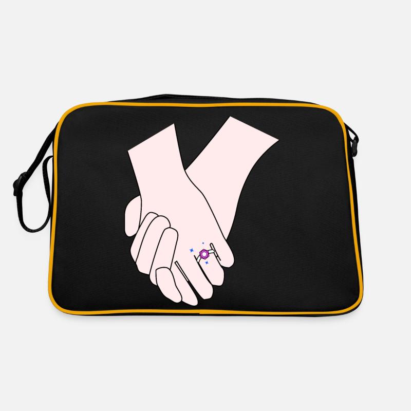 Händchen haltend am Mittwoch Retro Tasche