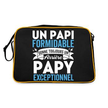 Papy Formidable Donne Arrière-grand-père Papa gift - Sac Retro - noir/or - Dos