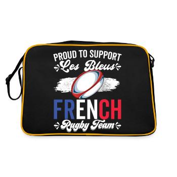 proud to support les bleus French Rugby Team - Sac Retro - noir/or - Dos