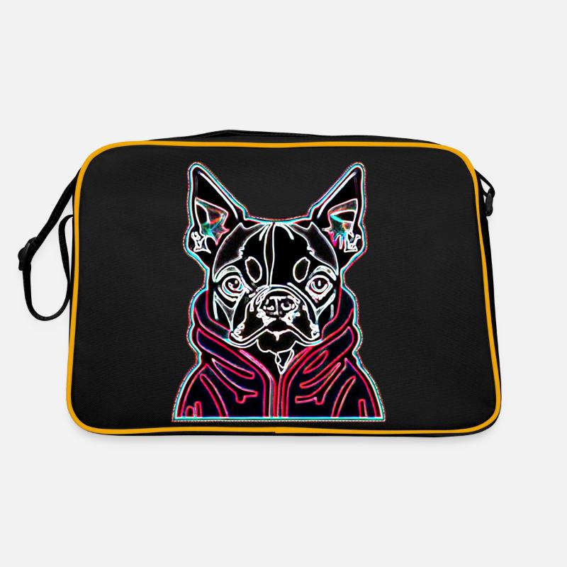 Boston Terrier Neon Retro Tasche