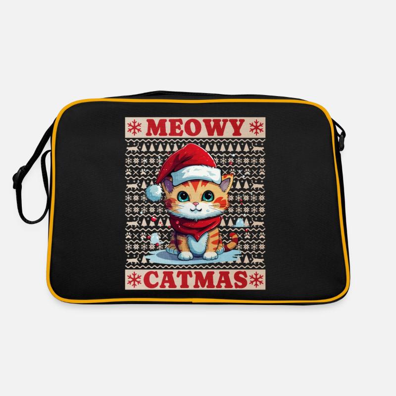 Chat Noël Joyeux Miaou Catmas Laide Mignon Sac Retro
