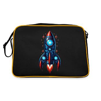 Rocket man in space - Retro Bag - black/gold - Back