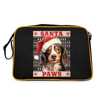 Dog Christmas Santa Paws Merry Dogmas Ugly - Retro Bag - black/gold - Back