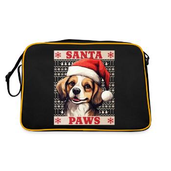 Dog Christmas Santa Paws Merry Dogmas Ugly - Retro Bag - black/gold - Back