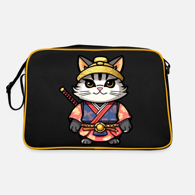 Samurai Cat #13 Retro Bag
