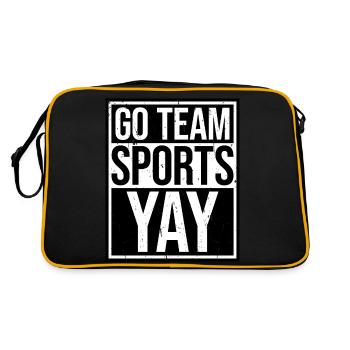 Allez aux sports d’équipe Yay Drôle Fan de sport Blague Dire - Sac Retro - noir/or - Dos