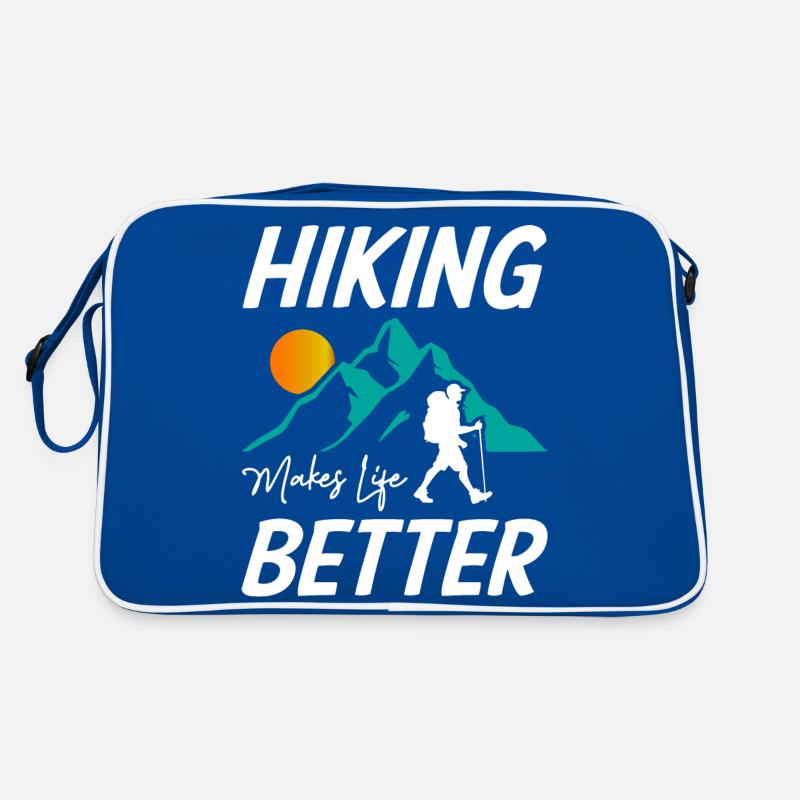 Hiking Makes Life Better Retro Tasche