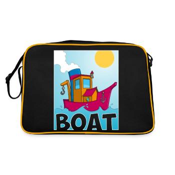 Image colorée d’un remorqueur amusant - Sac Retro - noir/or - Dos