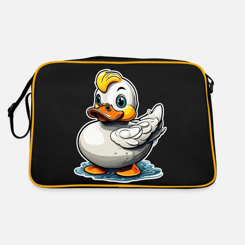 Canard en caoutchouc / canard en caoutchouc / eau / baignoire Sac Retro