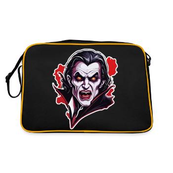 Vampire / Dracula / Bloodsucker / Halloween / Myth - Retro Bag - black/gold - Back