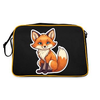 Fuchs Illustration - Retro Tasche - Schwarz/Gold - Hinten