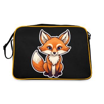 Fuchs Illustration - Retro Tasche - Schwarz/Gold - Hinten