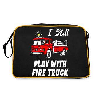 I Still Play With Fire Truck - Retro Tasche - Schwarz/Gold - Hinten
