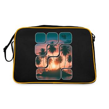 Palmier cocotier île été - Sac Retro - noir/or - Dos