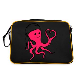 Pieuvre en Pirate Amoureux - Sac Retro - noir/or - Dos