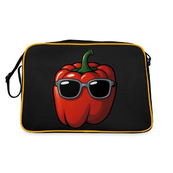 Poivrons rouges frais avec des lunettes de soleil en été - Sac Retro - noir/or - Dos