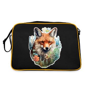 Fuchskopf - Retro Tasche - Schwarz/Gold - Hinten