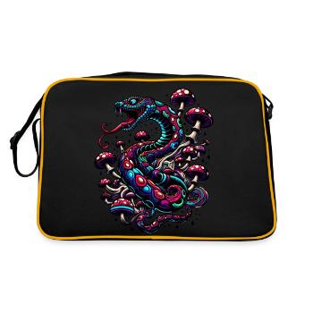 Serpent psychédélique aux champignons - Sac Retro - noir/or - Dos