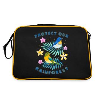 Protégez notre forêt tropicale - Sac Retro - noir/or - Dos