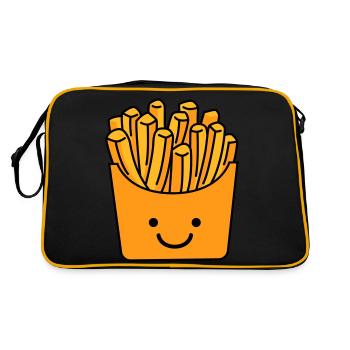 pommes smile - Retro Tasche - Schwarz/Gold - Hinten