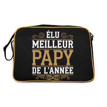 Élu meilleur papy de l'année - Sac Retro - noir/or - Dos