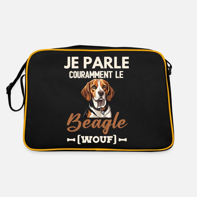 Je parle couramment le beagle wouf Sac Retro