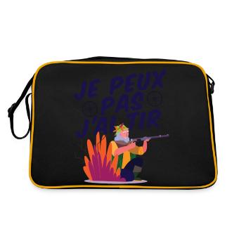 Je peux pas j’ai tir humour tir sportif tireur - Sac Retro - noir/or - Dos
