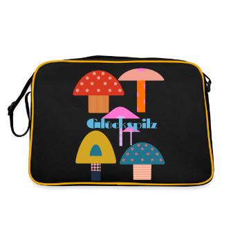 Colorful lucky people - Retro Bag - black/gold - Back