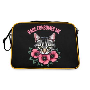 Rage Consumes Me Funny Catflower - Retro Bag - black/gold - Back