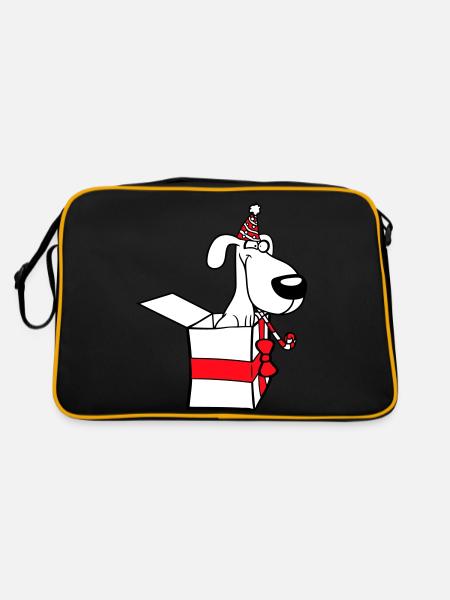 Chien Anniversaire Cadeau Fête Chapeau Célébrer Crapaud - Sac Retro - noir/or - Dos