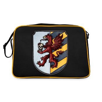 Coat of arms of the red griffin - Retro Bag - black/gold - Back