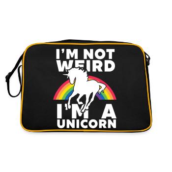 I am Not Weird I am A Unicorn - Retro Bag - black/gold - Back