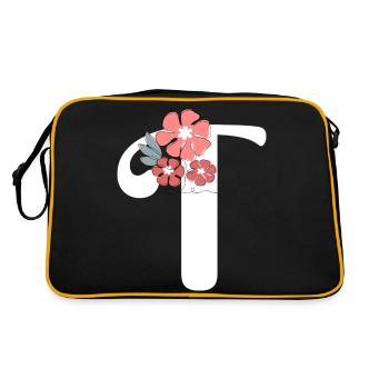 Lettre t fleurs minimalistes - Sac Retro - noir/or - Dos