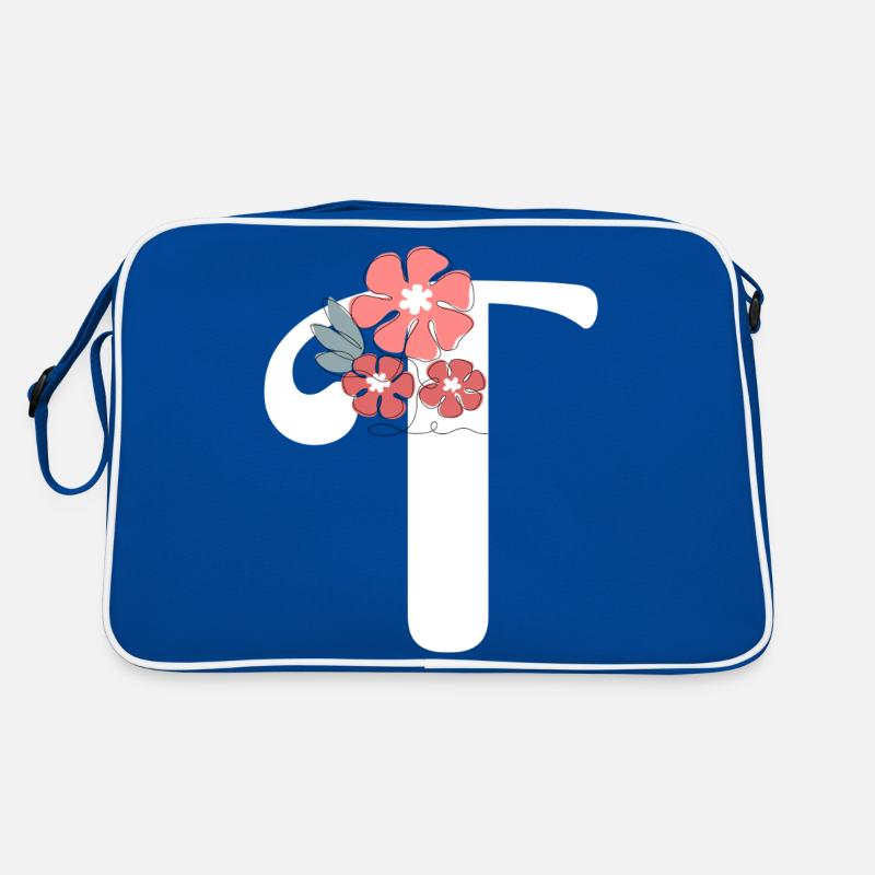 Buchstabe t Minimalistische Blumen Retro Tasche