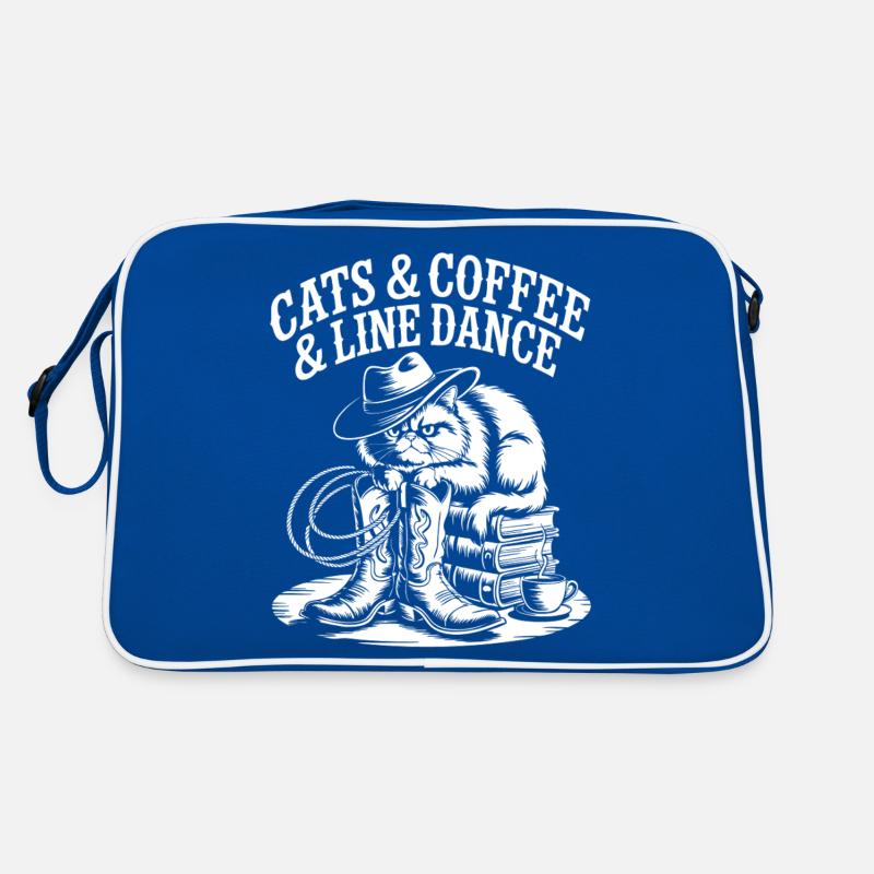 Cat Coffee and Line Dance Retro Bag