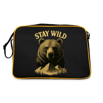 Stay Wild - Demeure sauvage - Ours - Retro Tasche - Schwarz/Gold - Hinten