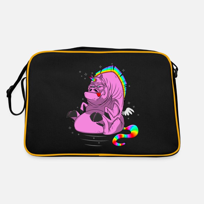 Cochon licorne avec des ailes Sac Retro