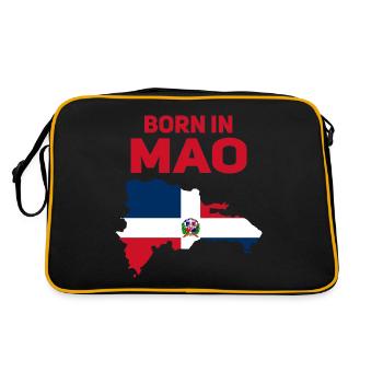 Mao Dominikanische Republik - Retro Tasche - Schwarz/Gold - Hinten