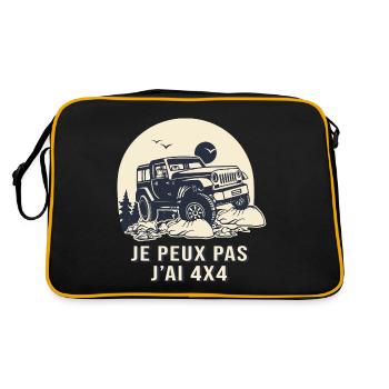 4x4 je peux pas j ai 4X4 humour 4X4 off road - Sac Retro - noir/or - Dos