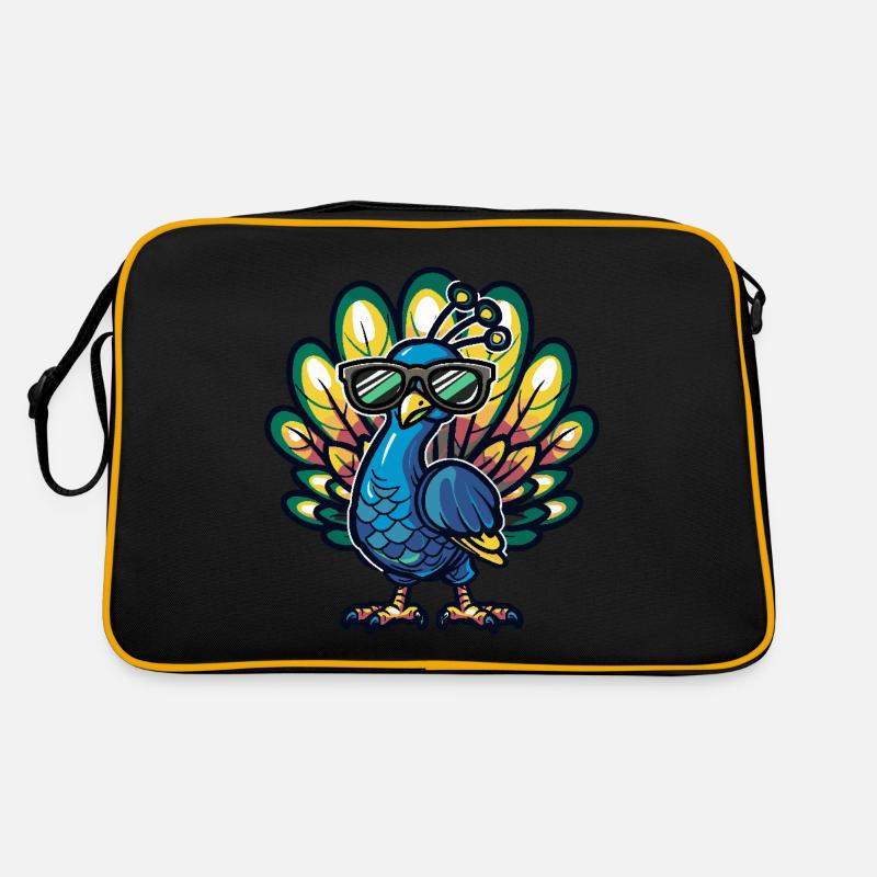Pfau Vogel Cool Comic Retro Tasche