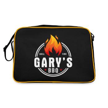 Garys BBQ - Retro Tasche - Schwarz/Gold - Hinten