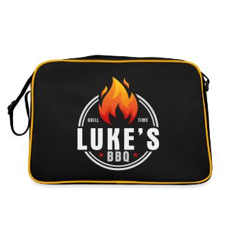 Lukes BBQ - Retro Tasche - Schwarz/Gold - Hinten